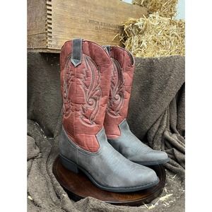 Coconuts Red & Gray Women’s Gaucho Cowboy Boots - Size 7M